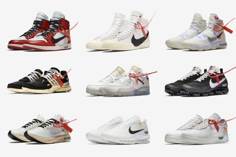 all nike off white shoes