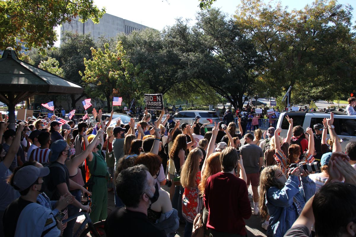 Update: Biden celebration faces off with Trump protests in downtown Austin over weekend