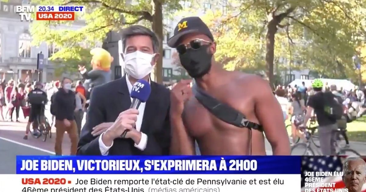 American Celebrating Biden's Win Interrupts French Reporter's Live Segment With Hilariously Bad French Accent