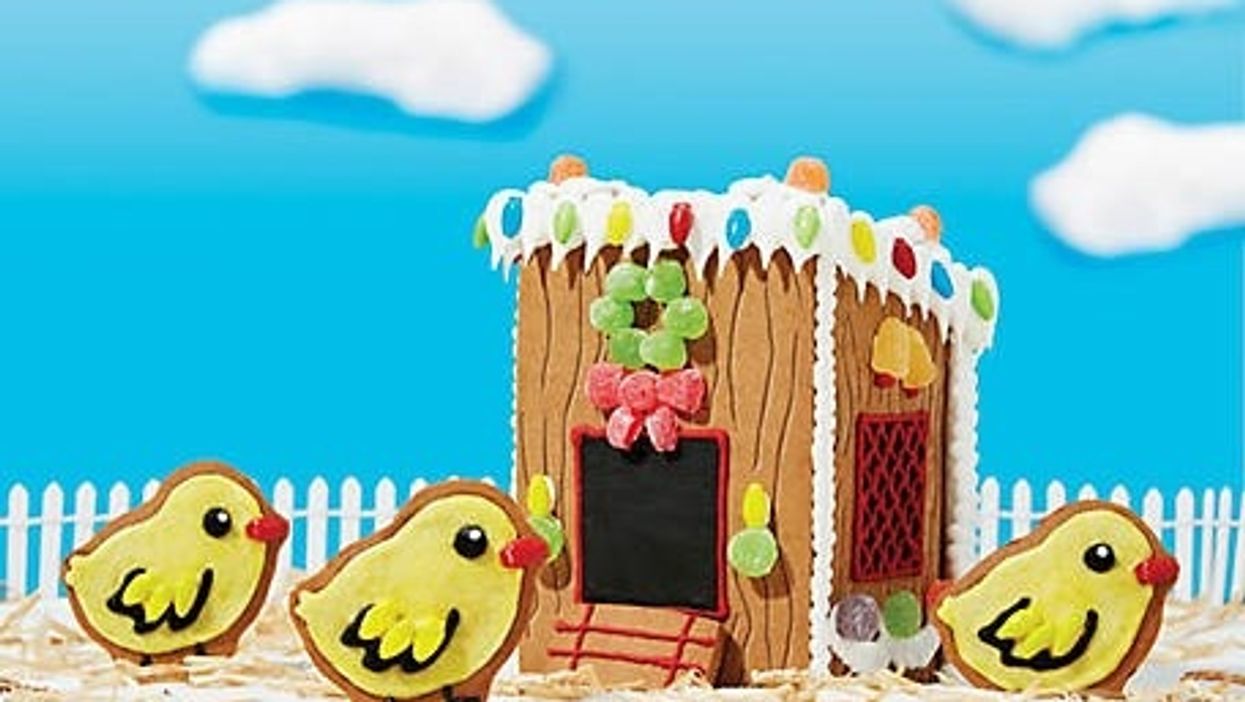 This gingerbread chicken coop kit with chick cookies is all we want for Christmas