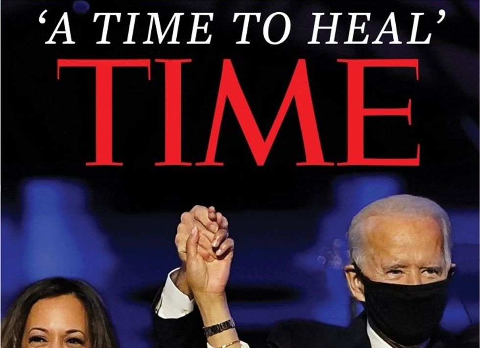 Time magazine cover declares that Biden's apparent victory represents 'A time to heal'