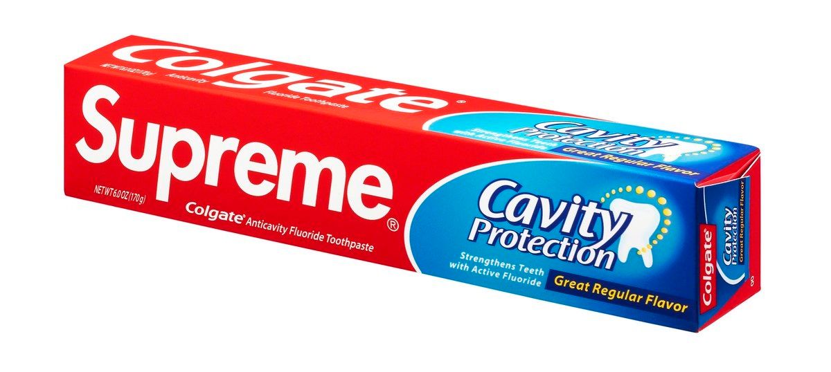 Colgate Toothpaste Box with Supreme Logo