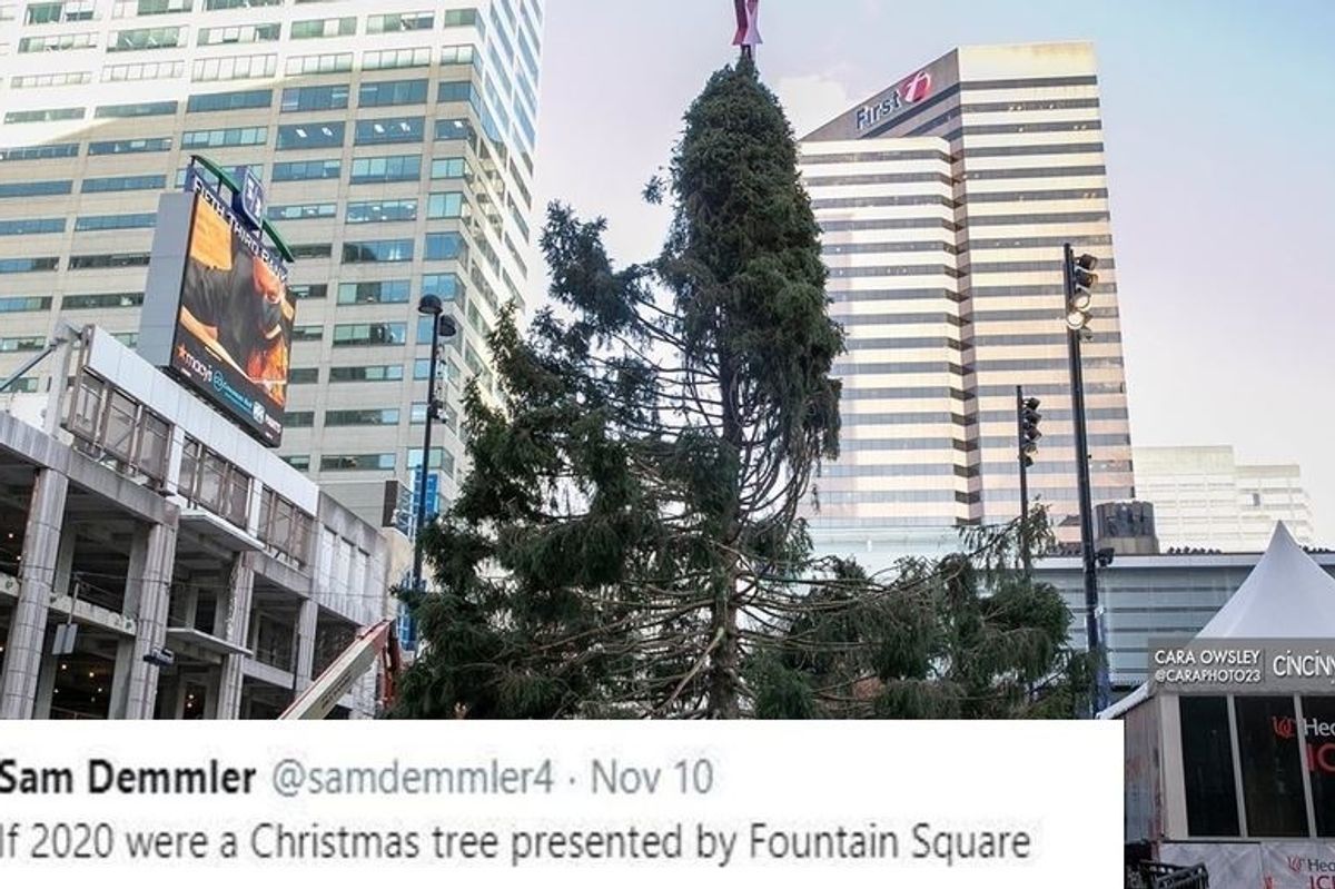 People love this misshapen Cincinnati Christmas tree because it's so 2020
