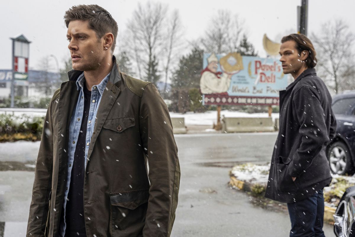 Dean and Sam on a snowy day