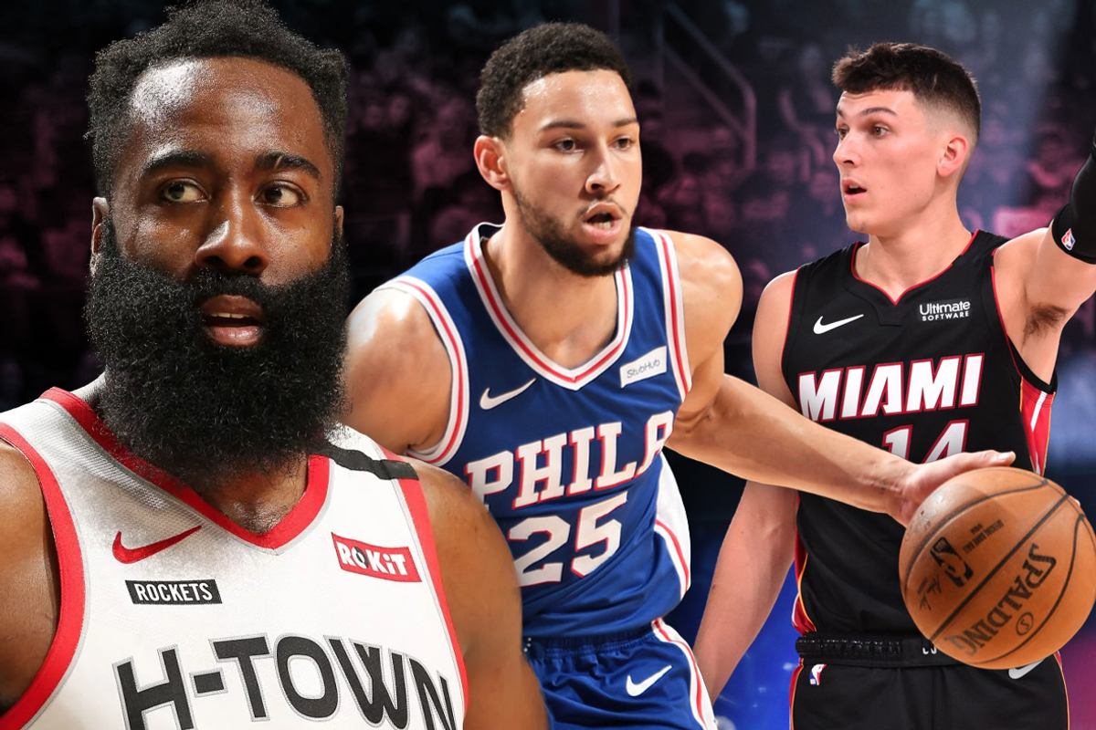 Rockets James Harden, Ben Simmons, Tyler Herro