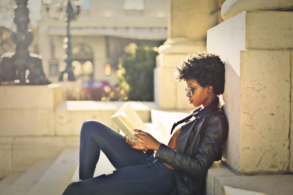 black girl reading
