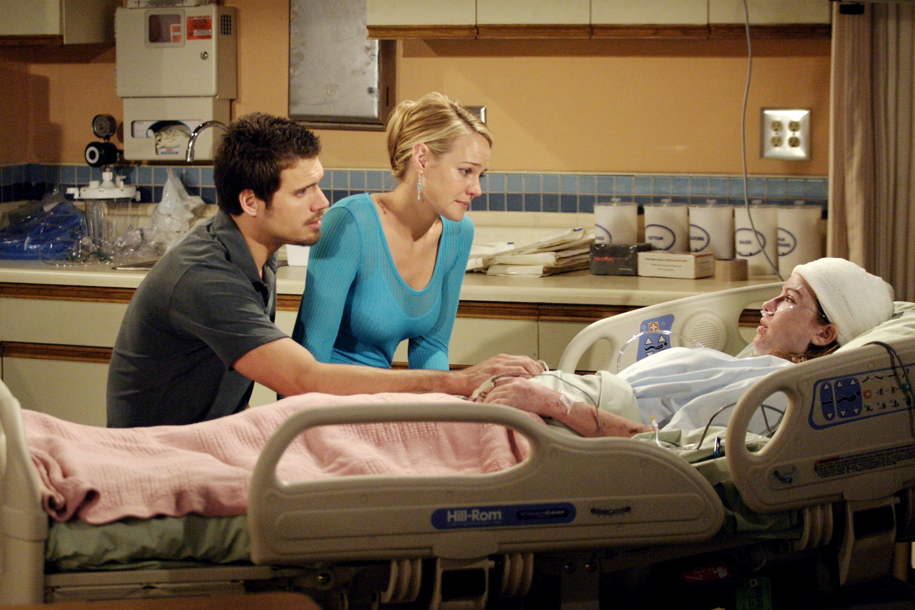 Nick and Sharon at the hospital with Cassie
