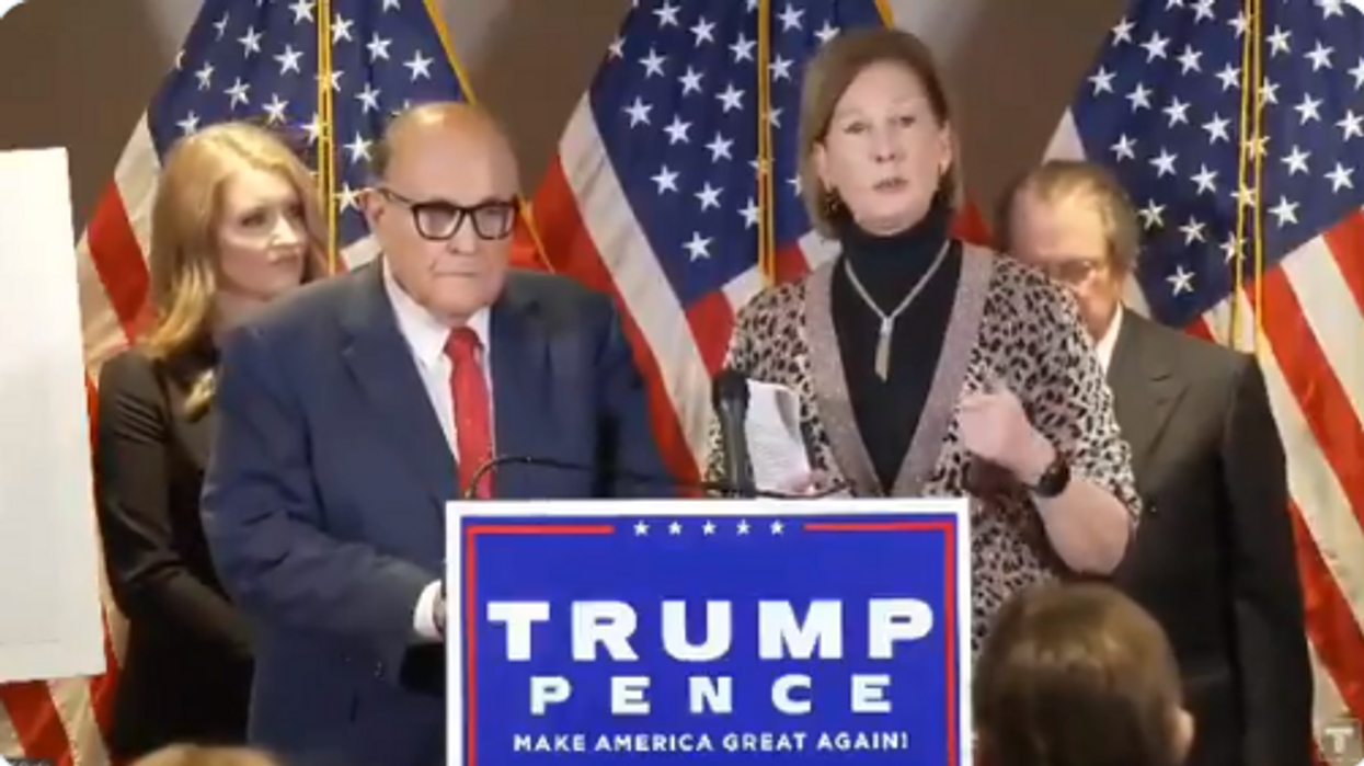 Rudy Giuliani, left, Sidney Powell, right.