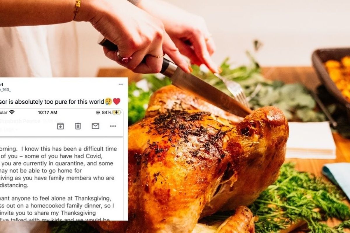 A college professor's Thanksgiving message to students is bringing people to tears
