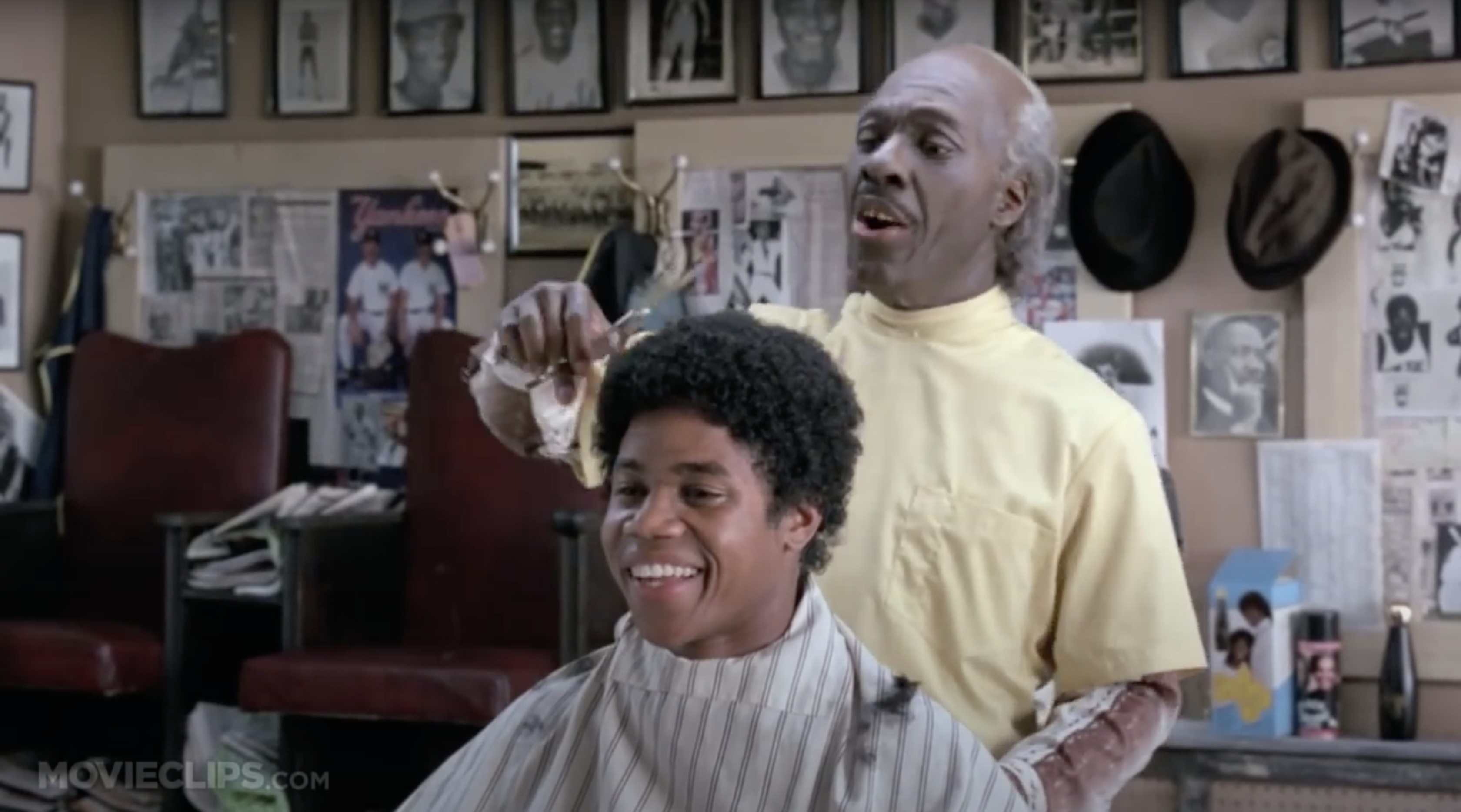 Cuba Gooding Jr getting a haircut by Eddie Murphy's Clarence