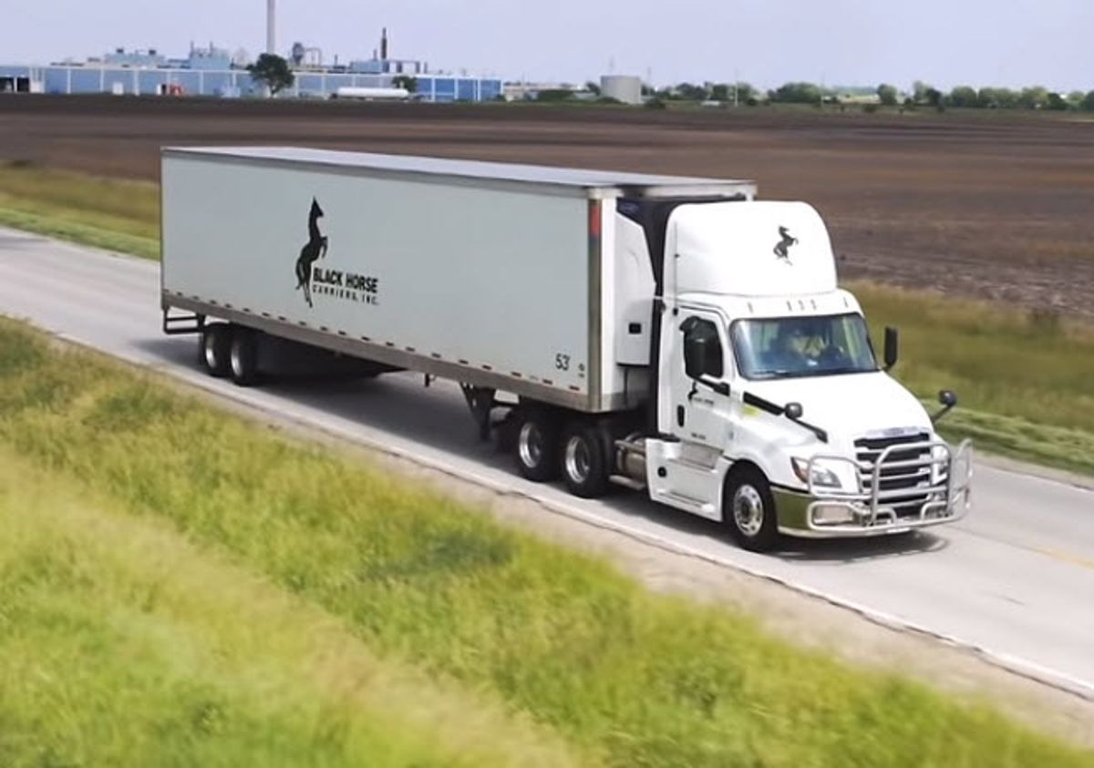 Black Horse Truck Leasing truck on the road