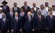 Russia's President Vladimir Putin waves during a family photo with heads of countries taking part in the 2019 Russia-Africa Summit at the Sirius Park of Science and Art in Sochi, Russia, October 24, 2019.