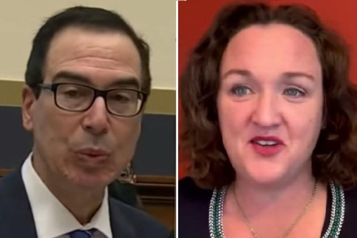 Katie Porter Reminds Steven Mnuchin He's Not A Lawyer, He's An A**hole