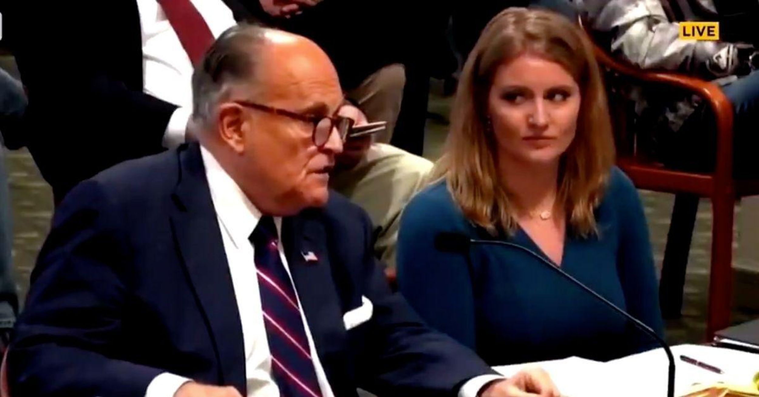 Rudy Apparently Farted So Loudly His Mic Picked It Up—And His Fellow Lawyer's Reaction Is All Of Us