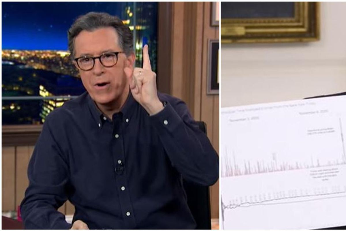 'It's over!': Stephen Colbert skewers Trump's 46-minute conspiracy-filled Facebook rant