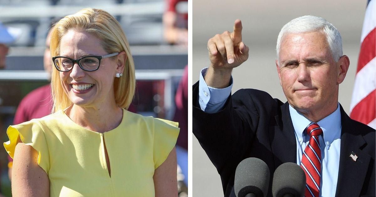 Bisexual Senator Kyrsten Sinema Just Epically Trolled Mike Pence At Mark Kelly's Swearing-In Ceremony
