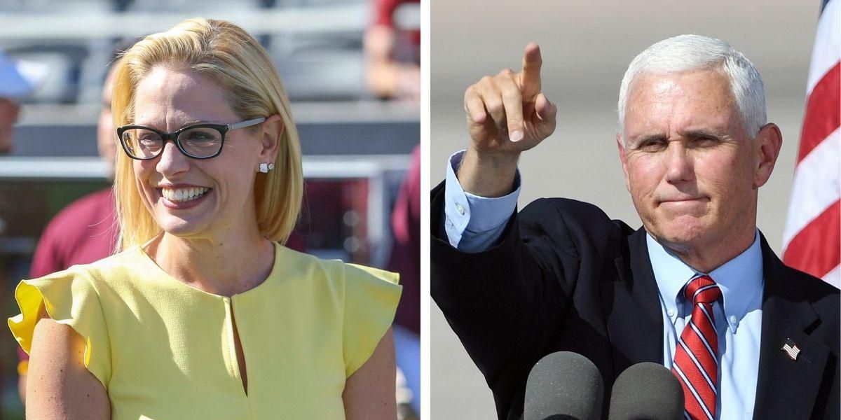 Bisexual Senator Kyrsten Sinema Just Epically Trolled Mike Pence At Mark Kelly's Swearing-In …