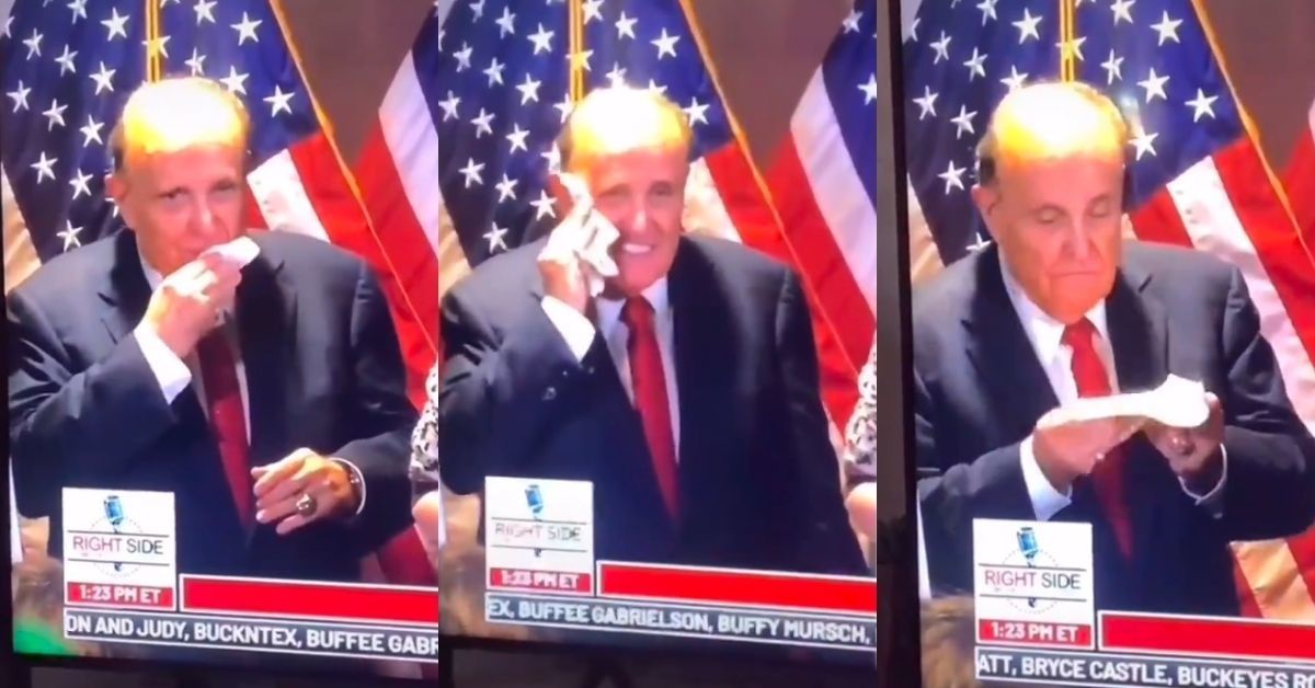 Rudy Giuliani Grosses Out Internet After Using Same Cloth To Blow His Nose And Wipe His Face