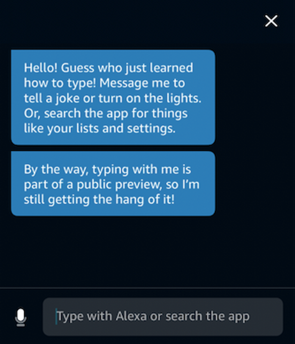 sent a message to your alexa app