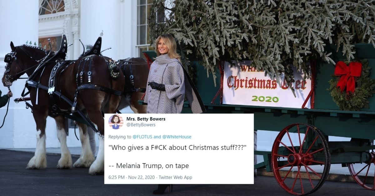 Melania Suddenly Seems To 'Give A F**k About Christmas' With Tweet Celebrating The Arrival Of The White House Tree