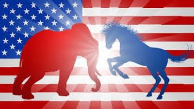 Donkey Elephant Clash - Democrat vs Republican