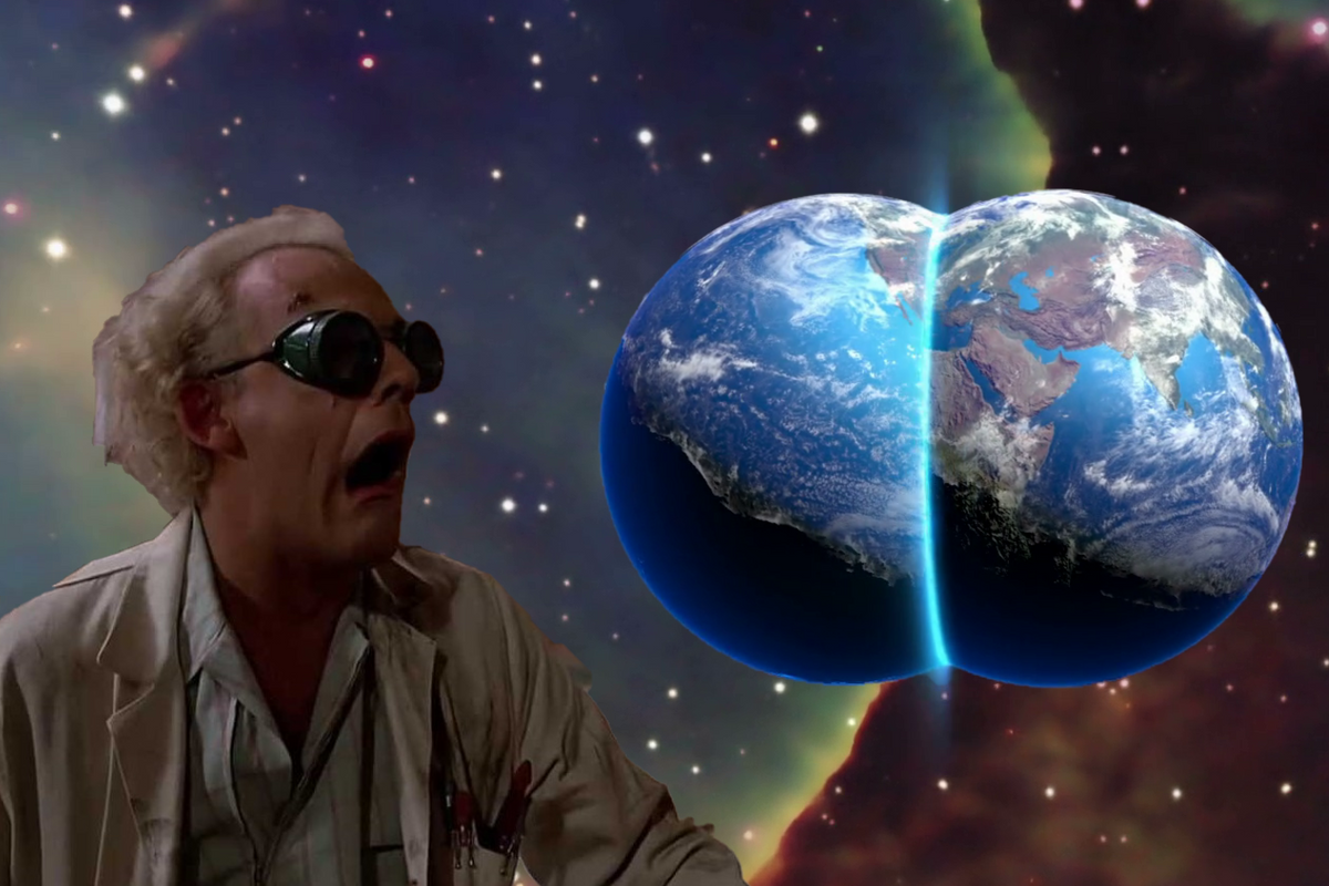 Doc Brown splitting the Earth in two