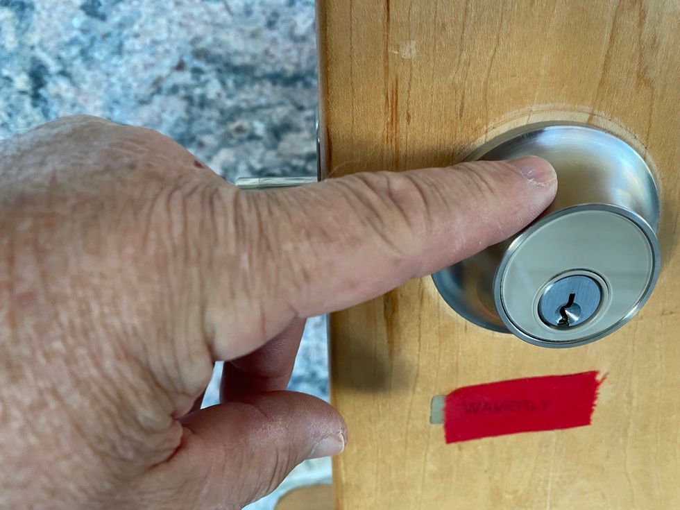 Level Lock Touch Smart Lock on a door