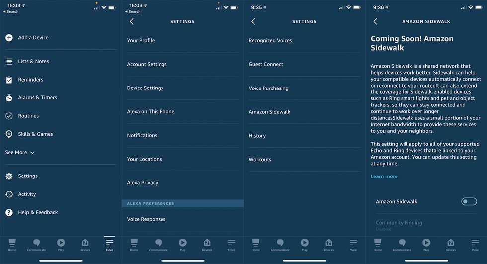 Amazon Sidewalk output instructions