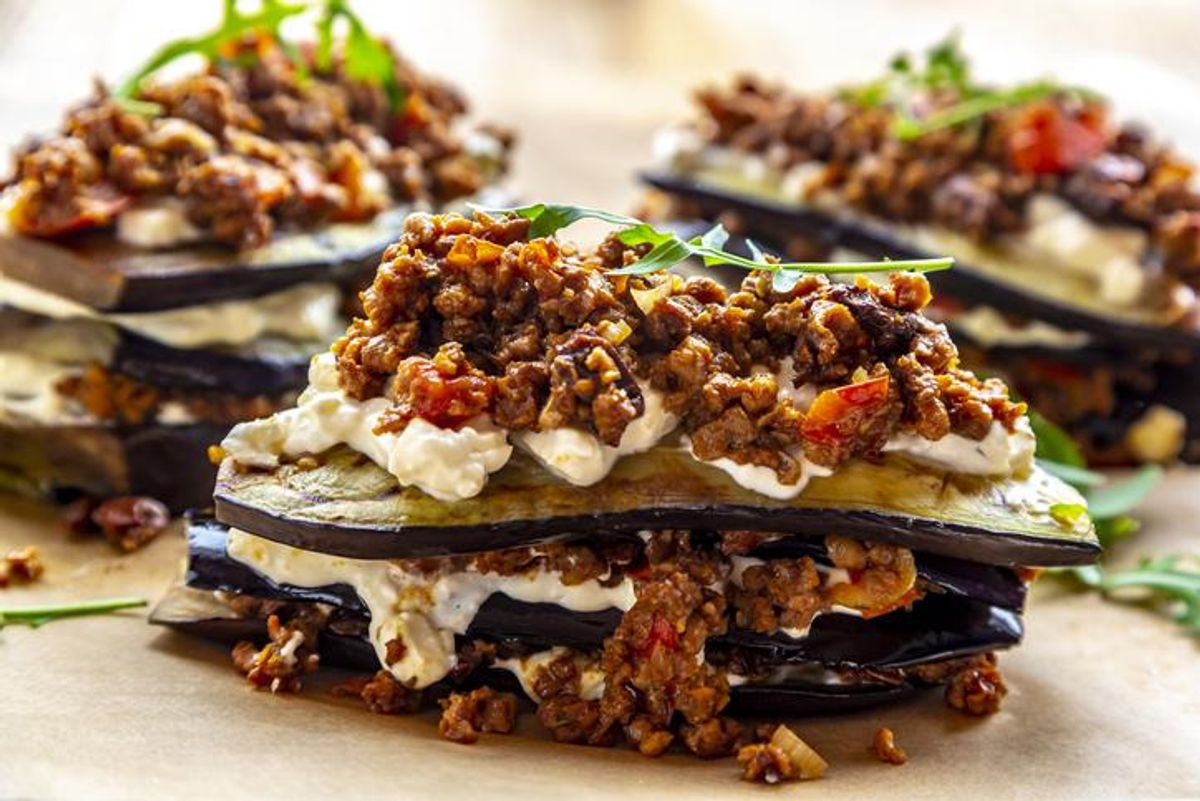 Eggplant with meat dish