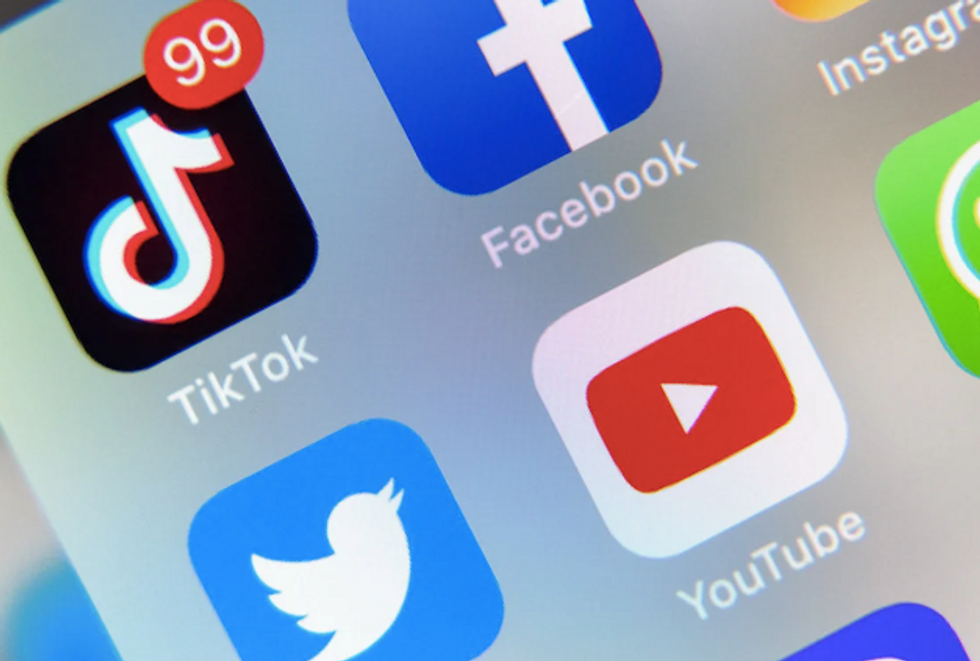Social media icons for TikTok, YouTube and others