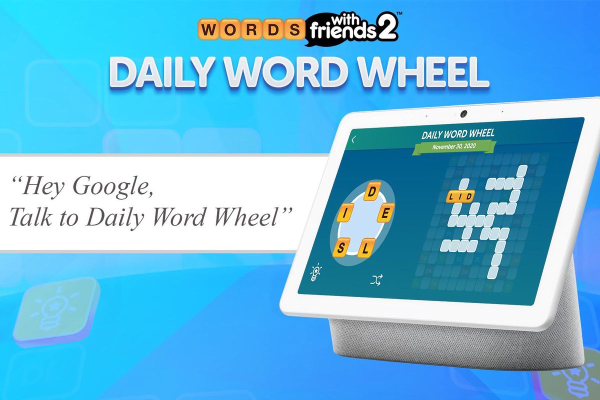 Daily Word Wheel game on Google Nest display