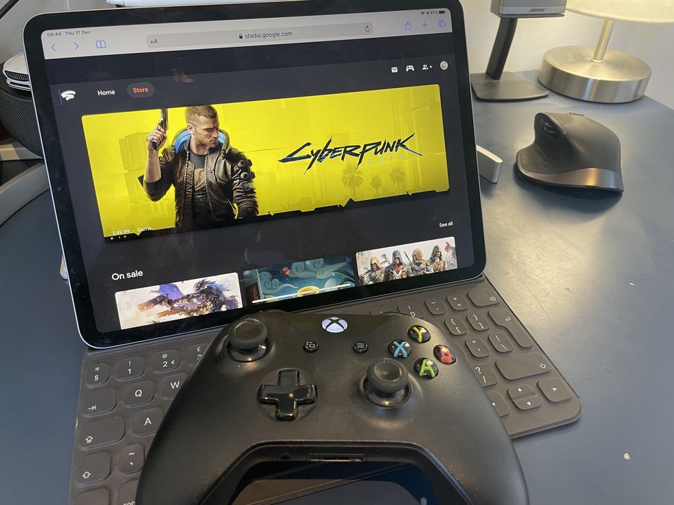 Google Stadia on an iPad with Xbox controller