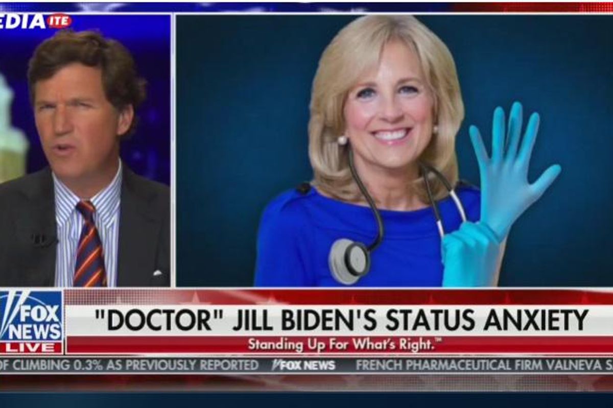 Man Of The People Tucker Carlson Being Very Populist About That Elitist Bitch Dr. Jill Biden