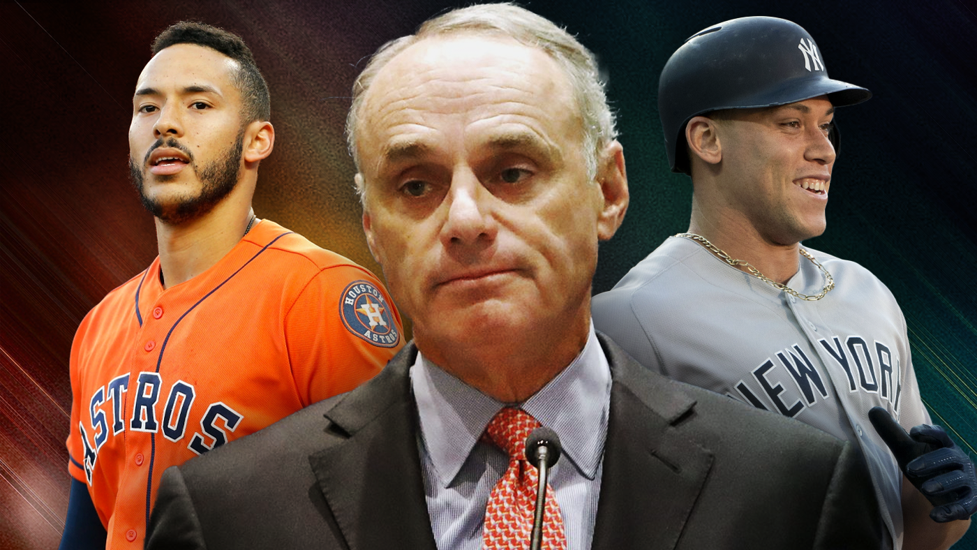 Astros Carlos Correa, Rob Manfred, Yankees Aaron Judge