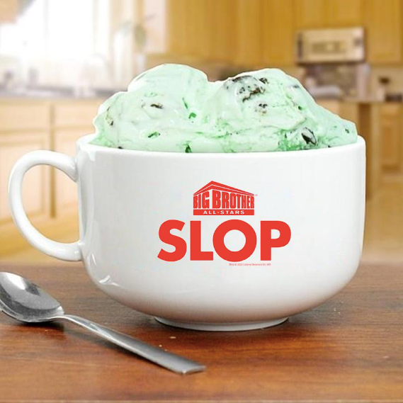 Big Brother All Stars Logo Slop Bowl filled with ice cream