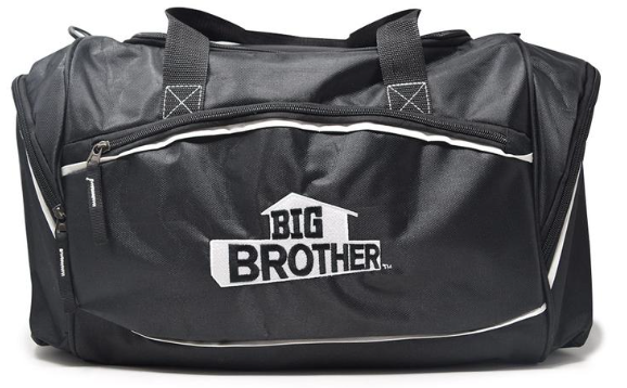 Black duffel bag with Big Brother logo