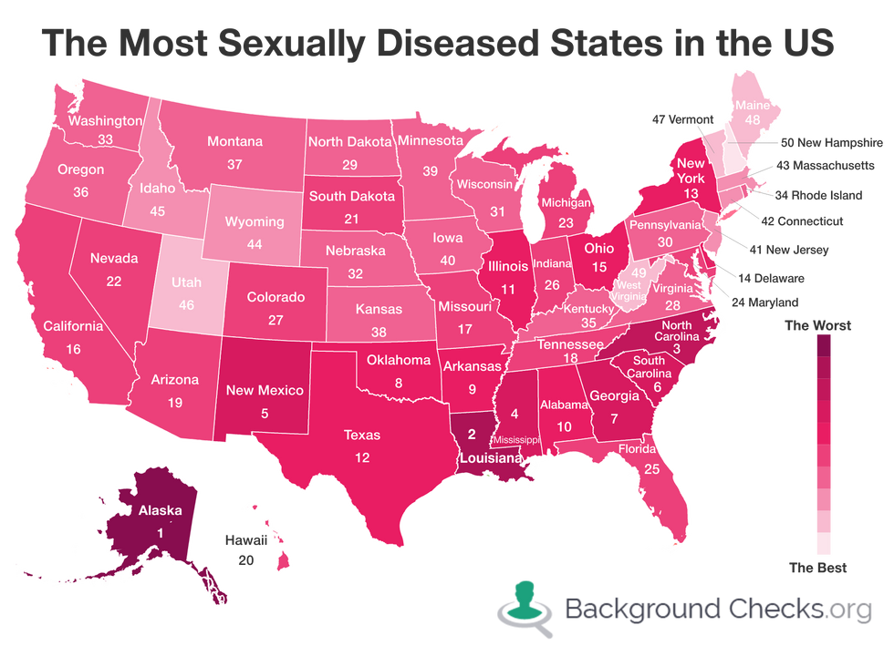 These Are the U.S. States With the Most (and Least) STDs 22 Words
