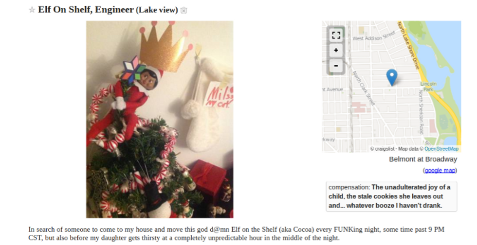 This Mom's Hilarious Craigslist Ad About Elf on the Shelf ...