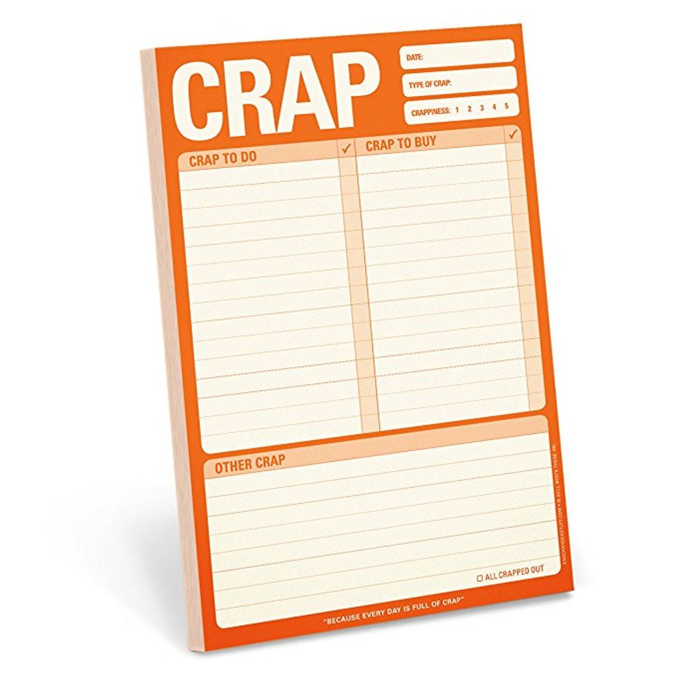 A to do list entitled crap.
