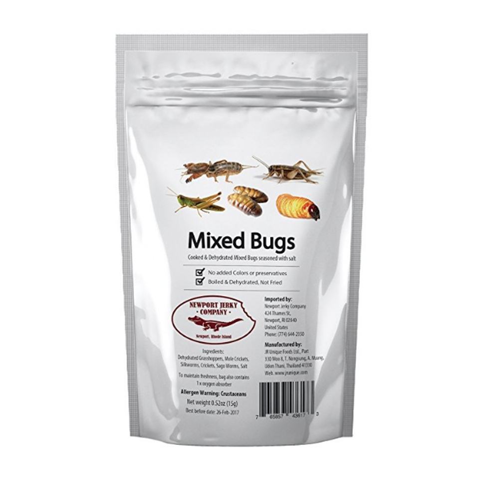 A mixed bag of edible bugs.