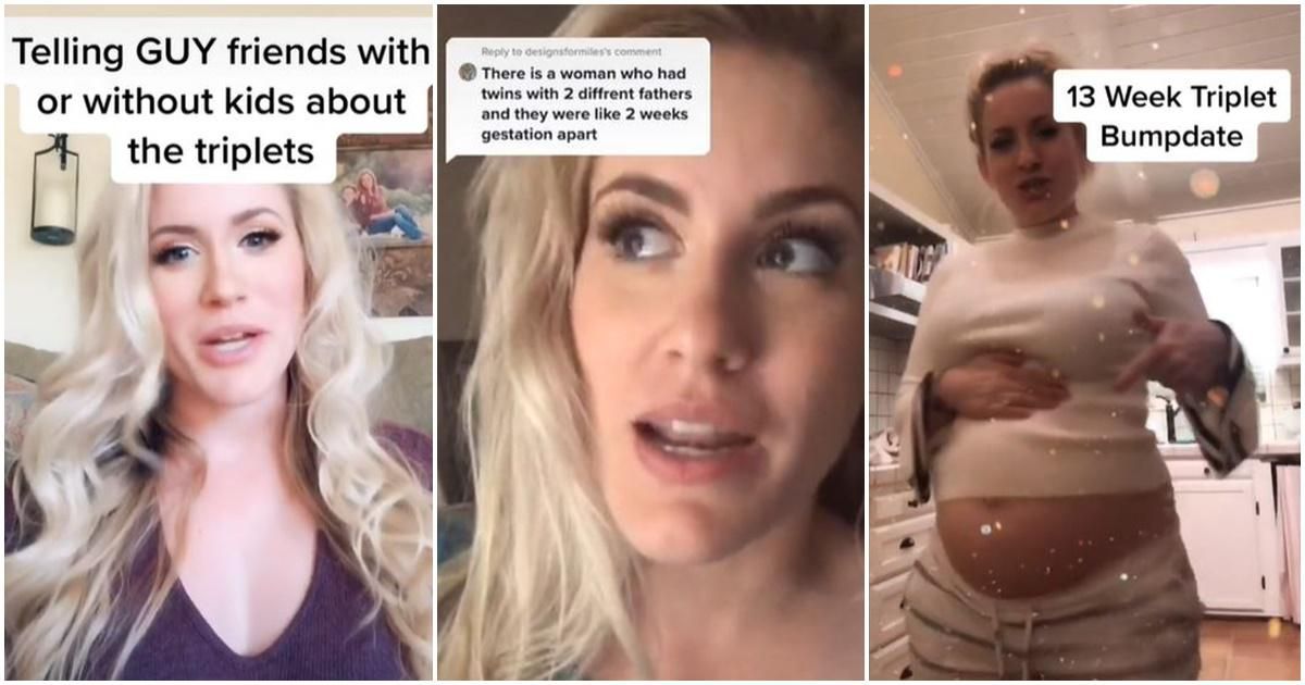 Woman who was already expecting twins finds out she became pregnant again at the same time image