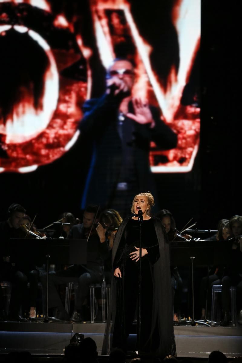 Adele performs a George Michael tribute at the GRAMMY Awards