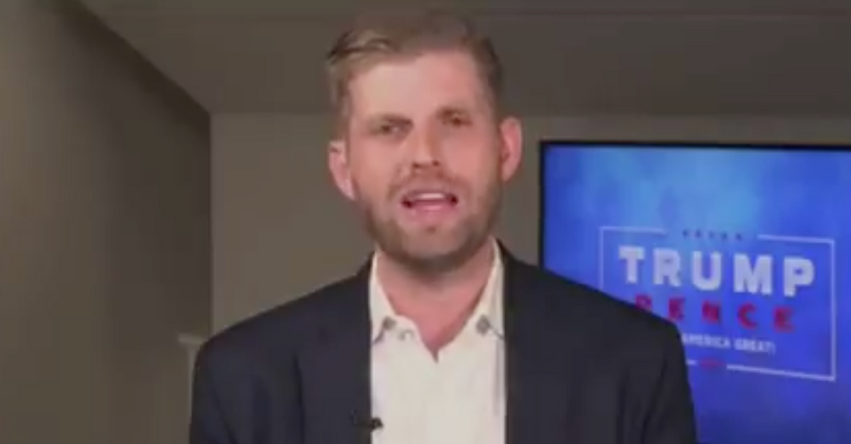 Eric Trump Mocked for His Attempt to Threaten Republicans Who Don't Challenge Electoral Vote Certification
