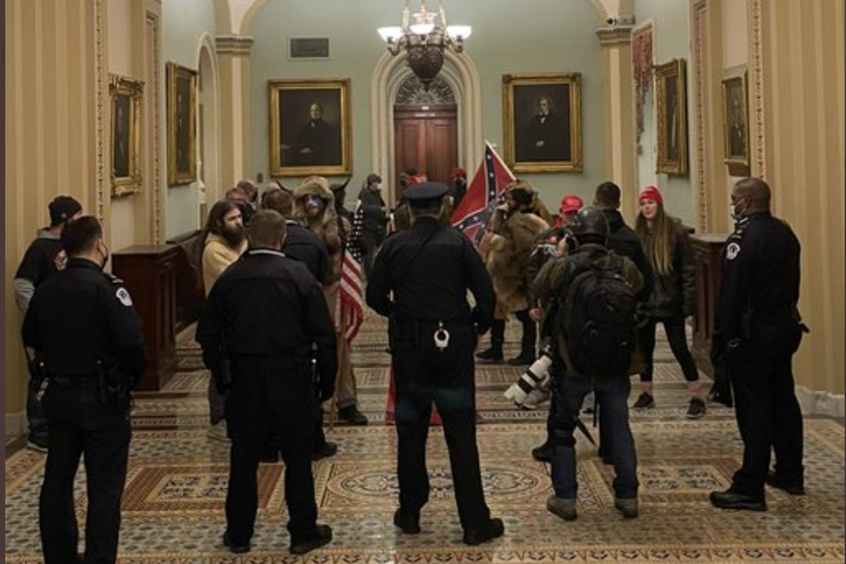 MAGA rioters storming Capitol.