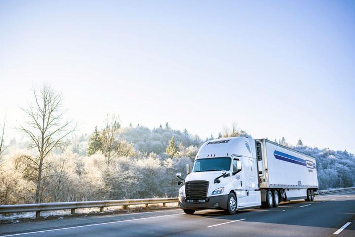 Penske Logistics Truck on highway