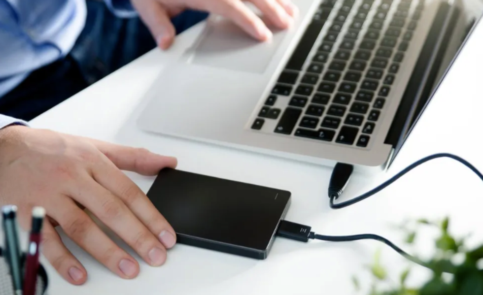 The unencrypted storage divide contains patient information