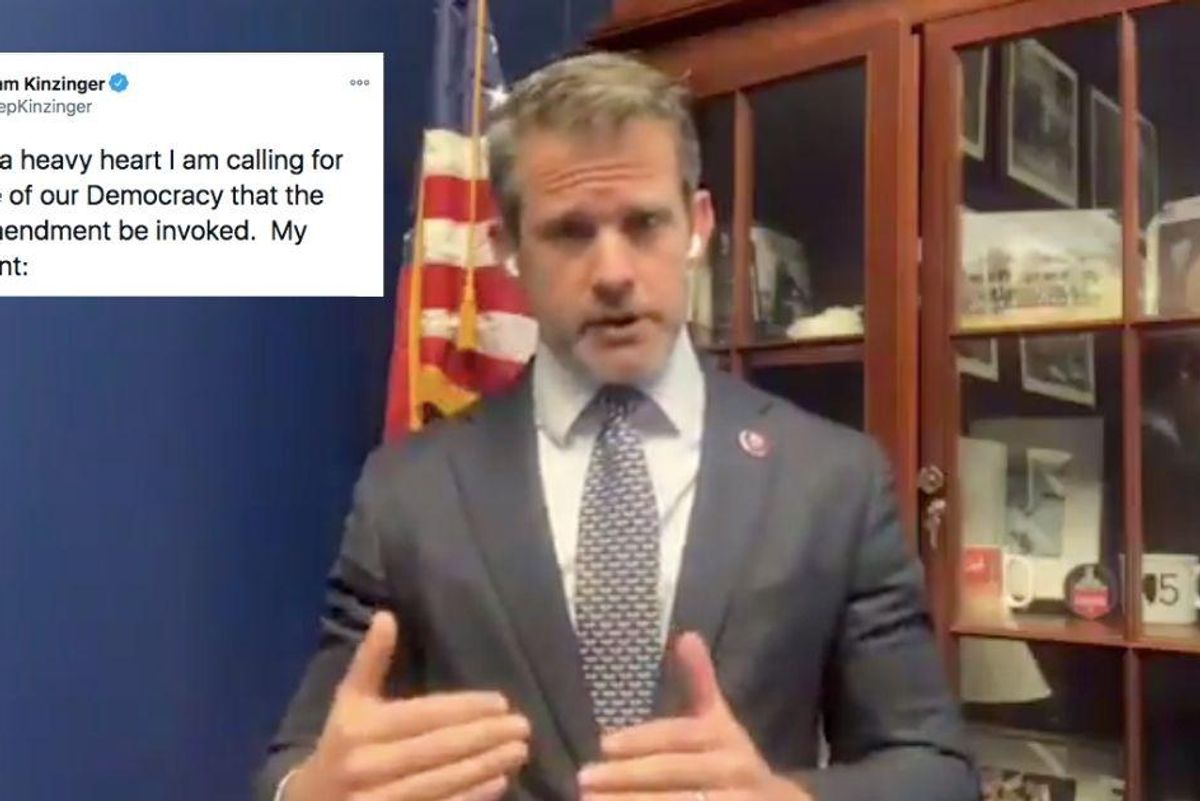 GOP Congressman Adam Kinzinger calls for President Trump's removal via the 25th amendment