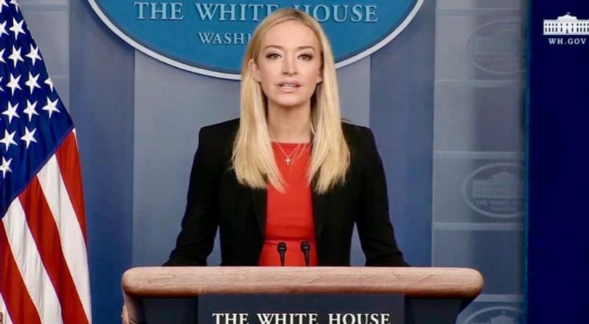 Kayleigh McEnany condemns insurrection violence 'on behalf of the entire White House' but announces support for protestors