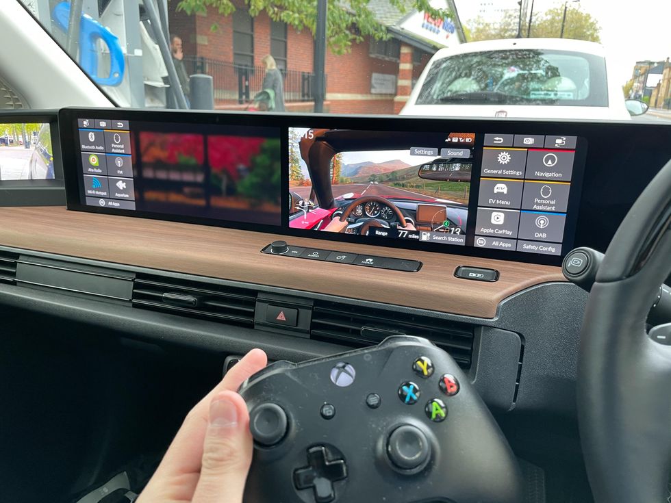 Playing Xbox in the Honda E