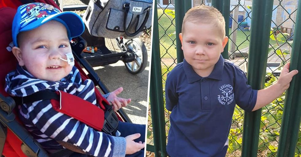 4 Year Old Boy Who Beat Leukemia Twice Starts First Day At School After Life Changing Transplant 22 Words